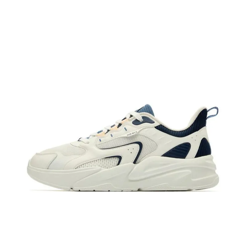 QIAODAN Breathable And Resilient Low Top Casual Running Shoes Men's Blue White-0