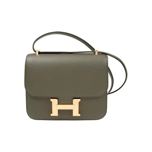 HERMES Constance Epsom Leather Shoulder Bag Crossbody Bag Mini Women's C6 VertDeGris Gray Green