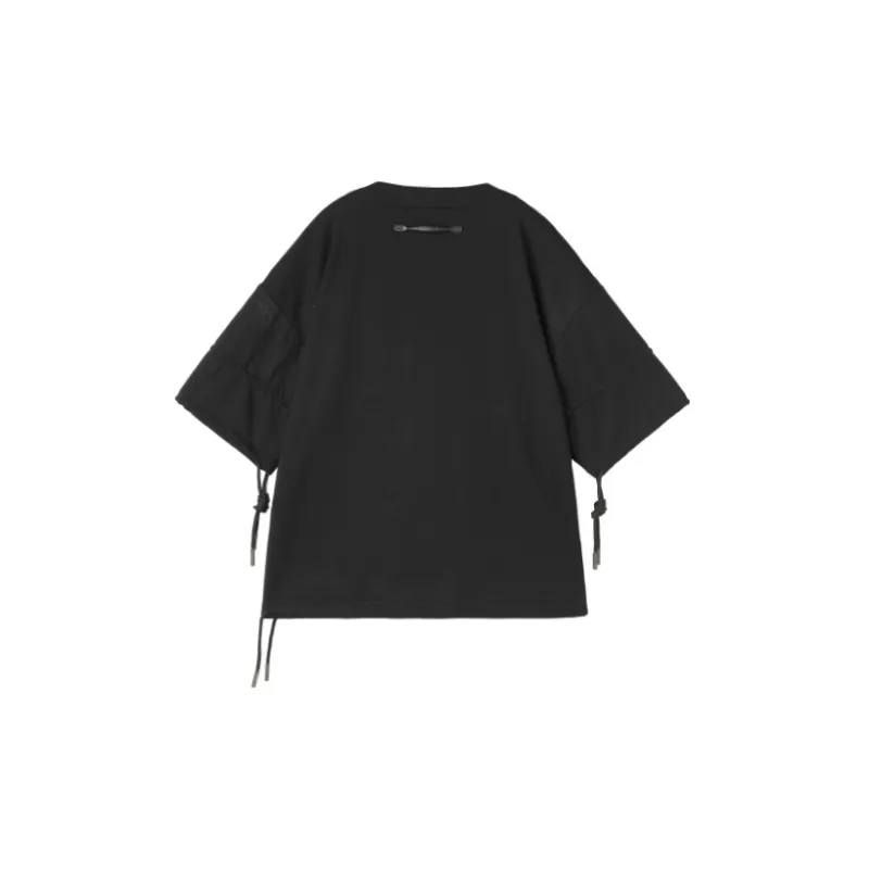 NORVINCY Summer Loose Fit Top Drop Shoulder Sleeve Solid Color Crew Neck Short Sleeved T Shirts Unisex-1