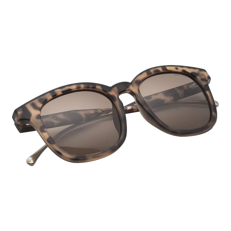 Sijue TR/Memory Plastic Round Sunglasses Unisex Black Frame/Leopard Print Frame-5