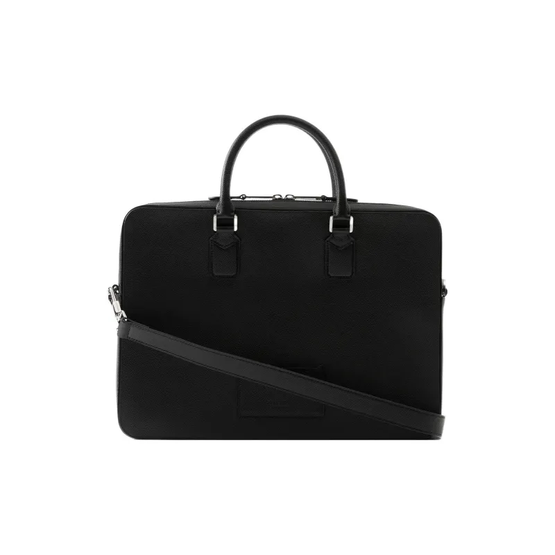 Burberry Calfskin Portable Briefcases Medium Size Men's Black-3