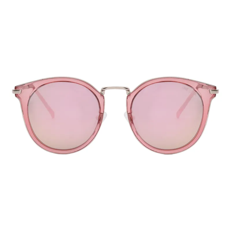 Sijue Alloy Round Sunglasses Unisex Pink Frame/Black Frame-5