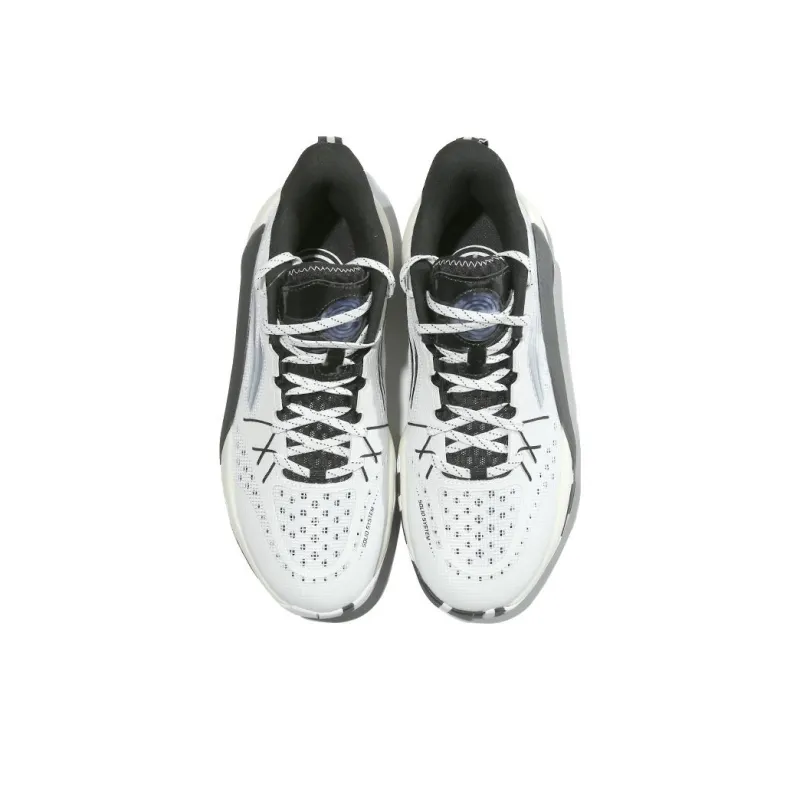 LiNing Cushioning Wear Resistant Mid Top Basketball Shoes Men's Black-3