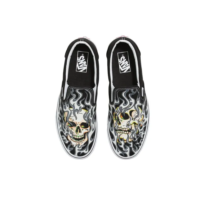 Vans Classic Slip On 'Flame Skull' Sneakers-2
