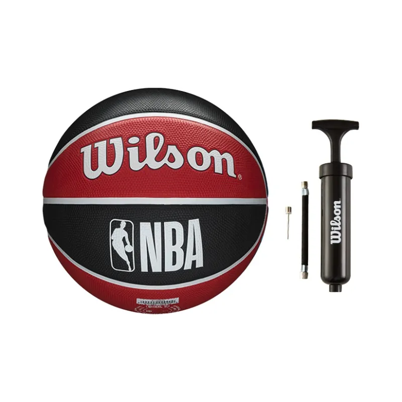 Wilson x NBA Rubber Basketball Black Red Size 7 Training Unisex-5