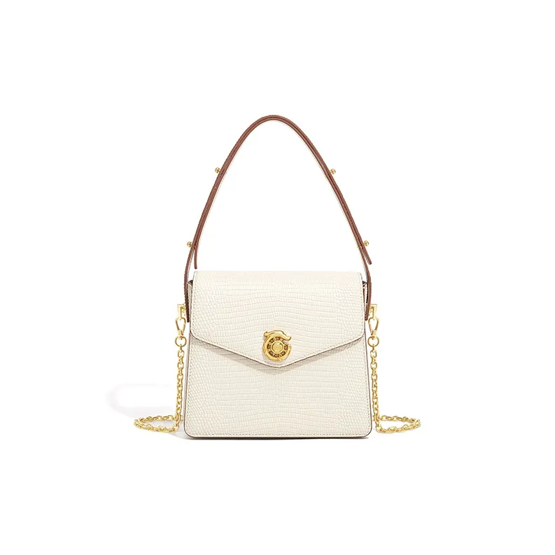 Gong Xuan Lizard Embossed Cow Leather Chain Bag, Shoulder Bag, Crossbody Bag, Handbag Regular Women's-0
