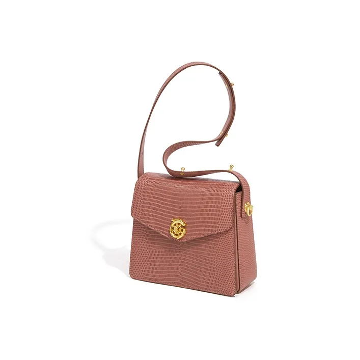 Gong Xuan Lizard Embossed Cow Leather Chain Bag, Shoulder Bag, Crossbody Bag, Handbag Regular Women's-9