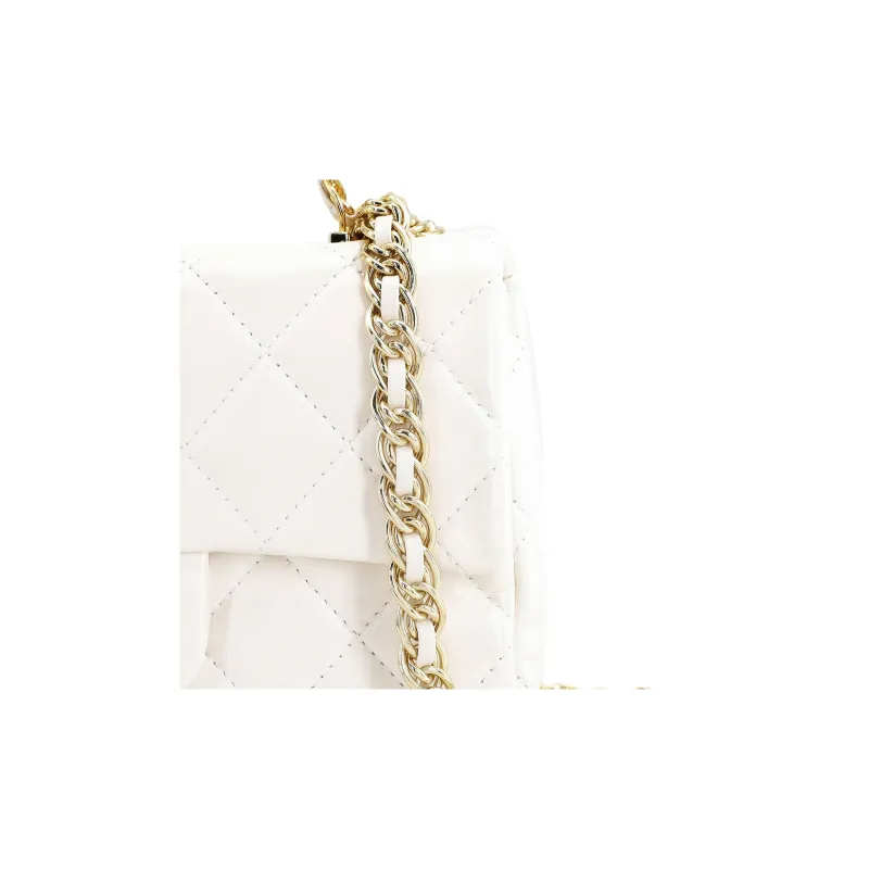 CHANEL Bright Lambskin Flap Bag, Shoulder Bag, Crossbody Bag, Handbag Regular Women's White-5