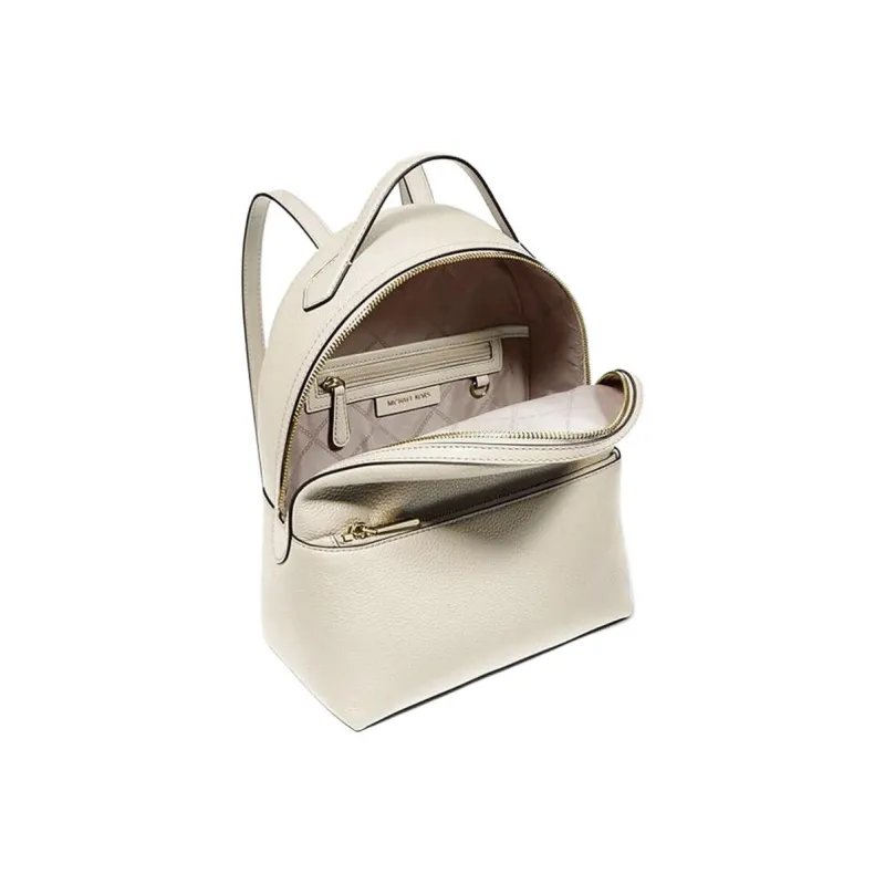 MICHAEL KORS Valerie Leather Backpack Medium Size Women's Cream White-1