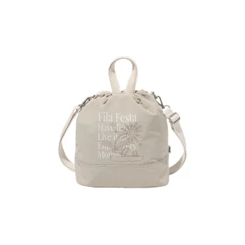FILA Nylon Bucket Bag Handbag Shoulder Bag Crossbody Bag Regular Women's Light Gray