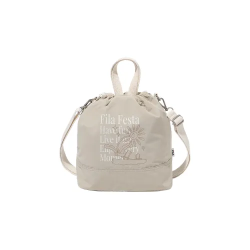 FILA Nylon Bucket Bag Handbag Shoulder Bag Crossbody Bag Regular Women's Light Gray