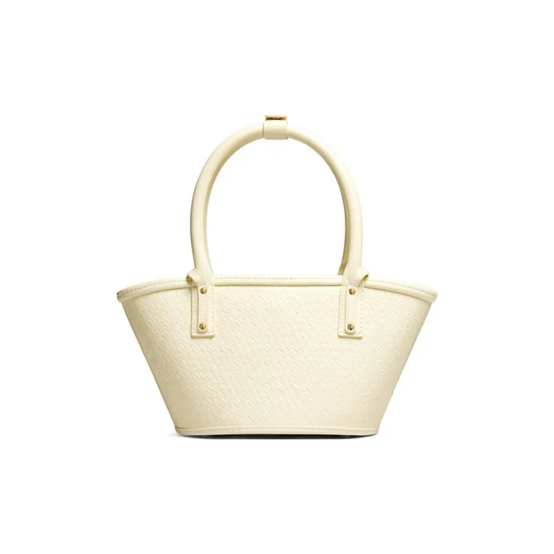 Jacquemus Calfskin Tote Bag Shopping Bag Tote Handbag Crossbody Bag Women's Beige-4