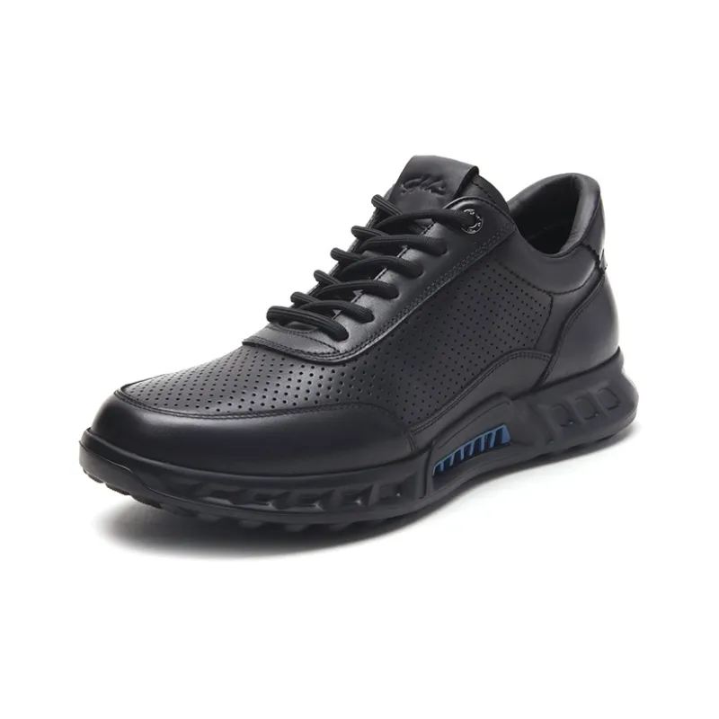 Satchi Cushioned Wear Resistant Breathable Height Increasing Low Top Sports Casual Shoes Men's Black-1