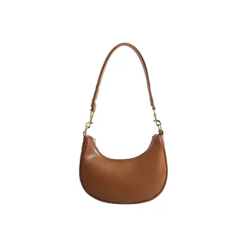 NOMK PU Crescent Bag, Small Square Bag, Shoulder Bag, Saddle Bag, Shoulder Bag Regular Women's Black/Brown