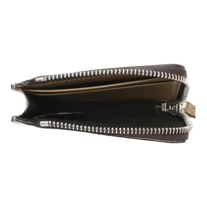 FENDI Leather Coin Purse Card Holder, Men's Men's Brown-4