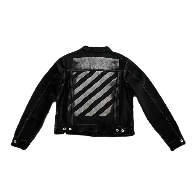 OFF WHITE Denim Jacket Regular Fit Men's Black-1