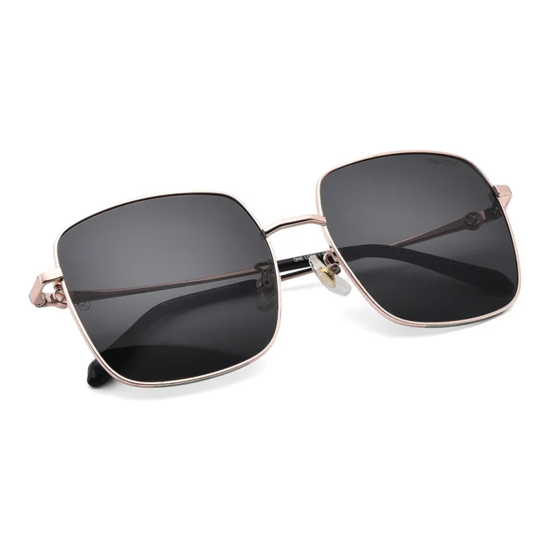 Sijue Alloy Irregular Shape Sunglasses Unisex Gold Frame-2