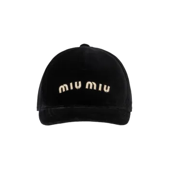 MIU MIU Cotton Baseball Caps Women's Black