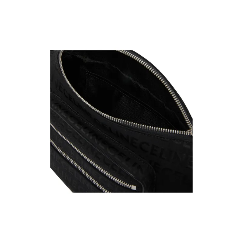 CELINE Jacquard Calfskin One Shoulder Crossbody Bag, Sling Bag, Fanny Pack Men's Black-5