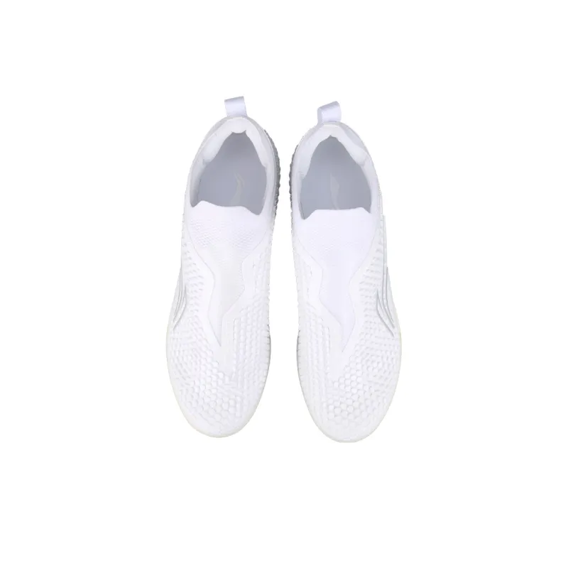 LiNing TF Rubber Broken Studs Artificial Ground Cushioning Soccer Shoes Men's White-3
