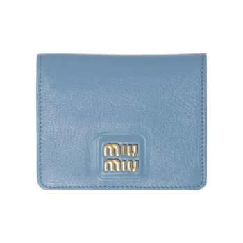 MIU MIU Leather Wallet Small Size Women's Blue