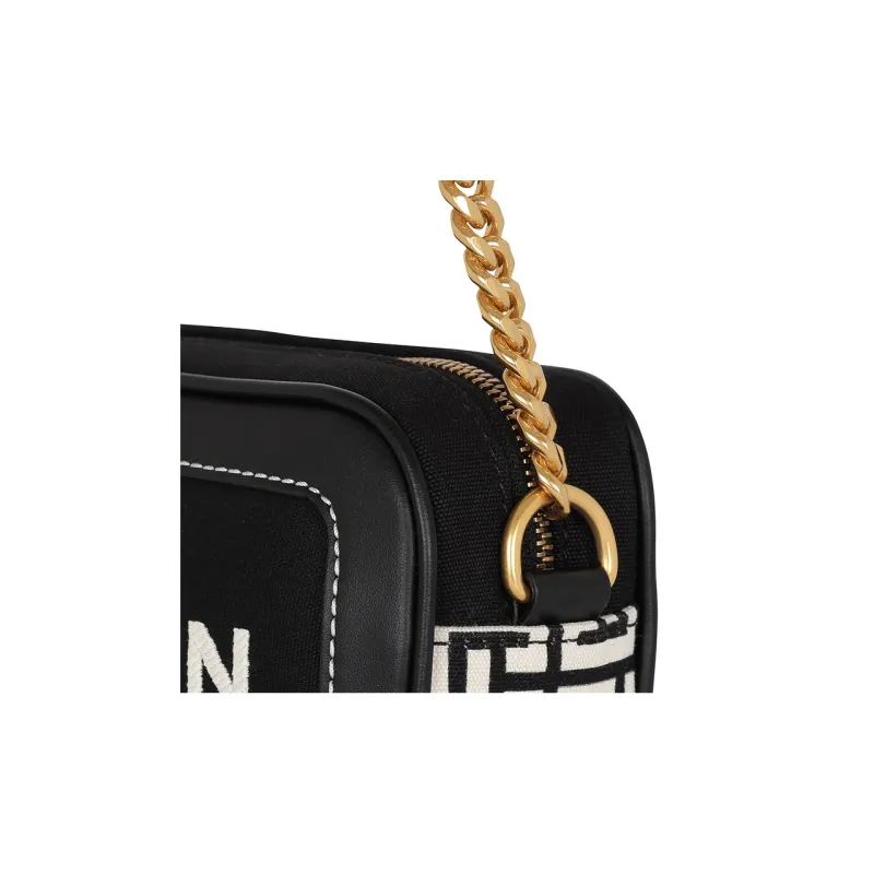 BALMAIN B ARMY Canvas Leather Shoulder Bag, Crossbody Bag, Clutch Regular Women's Black-4
