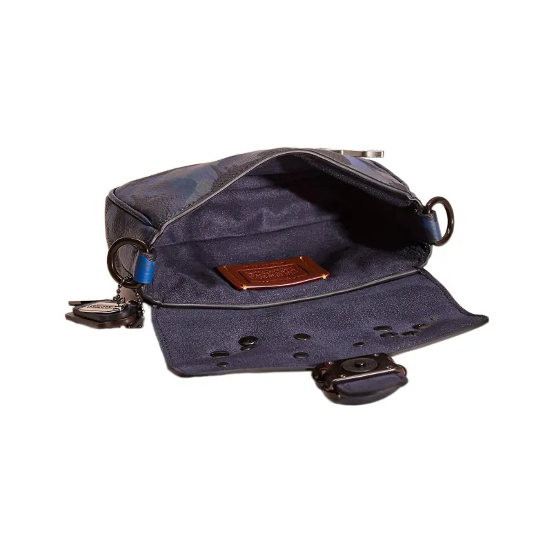 COACH Soft Tabby Pebbled Leather Bacchus Bag, Sling Bag, Shoulder Bag, Crossbody Bag Regular Men's Blue-2