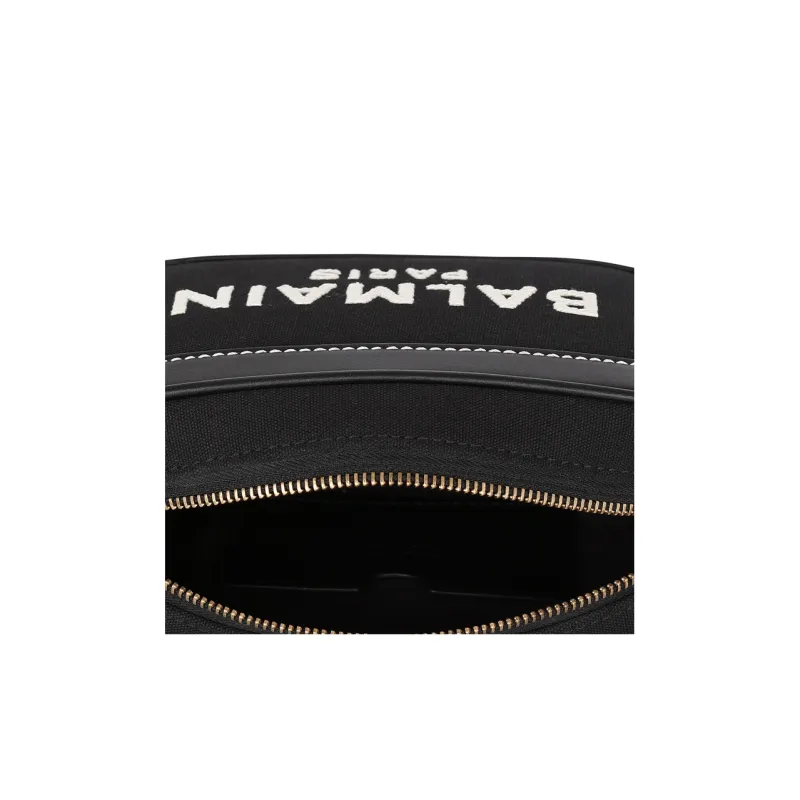 BALMAIN B ARMY Canvas Leather Shoulder Bag, Crossbody Bag, Clutch Regular Women's Black-5