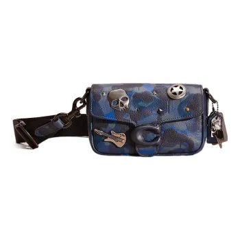 COACH Soft Tabby Pebbled Leather Bacchus Bag, Sling Bag, Shoulder Bag, Crossbody Bag Regular Men's Blue