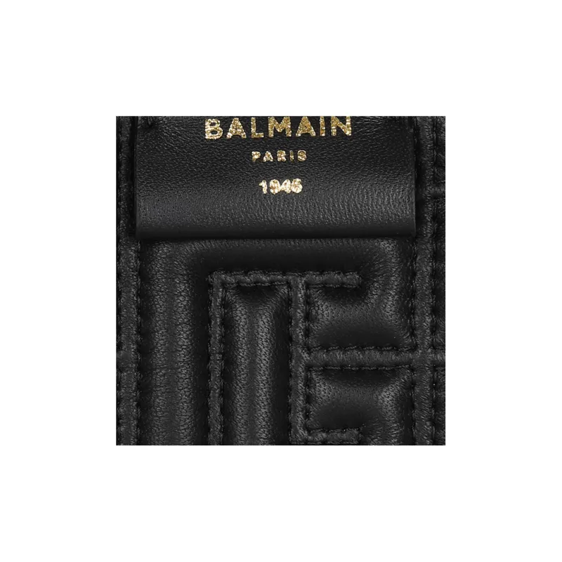 BALMAIN 1945 Lambskin Card Clip Card Holder Women's Black-3