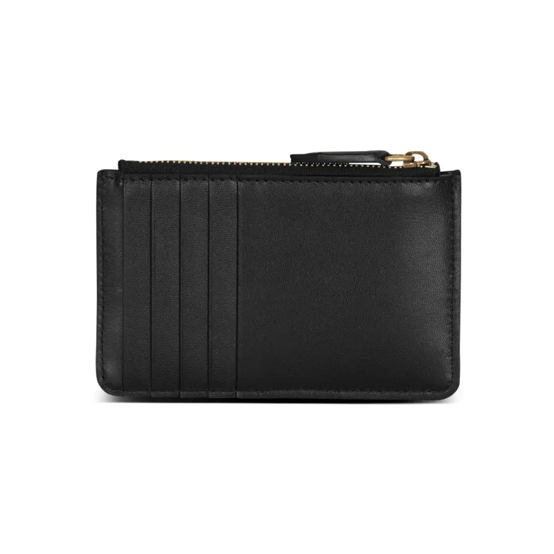 BALMAIN 1945 Lambskin Card Clip Card Holder Women's Black-1