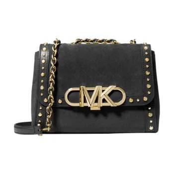 MICHAEL KORS PARKER Suede Bonded Leather Crossbody Bag Shoulder Bag Women's Black