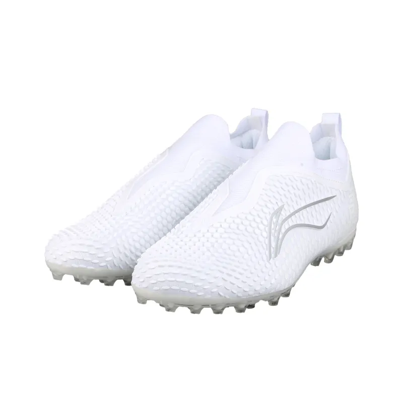 LiNing MG Rubber Short Studs Artificial Ground Cushioning Soccer Shoes Men's White-2