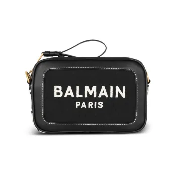 BALMAIN B ARMY Canvas Leather Shoulder Bag Crossbody Bag Clutch Regular Women's Black