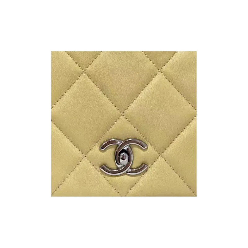 CHANEL 22P Lambskin Flap Bag, Shoulder Bag, Crossbody Bag Mini Women's Yellow-3
