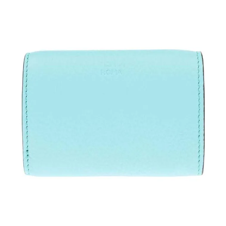 FENDI Peekaboo Cow Leather Wallet Women's Turquoise-2