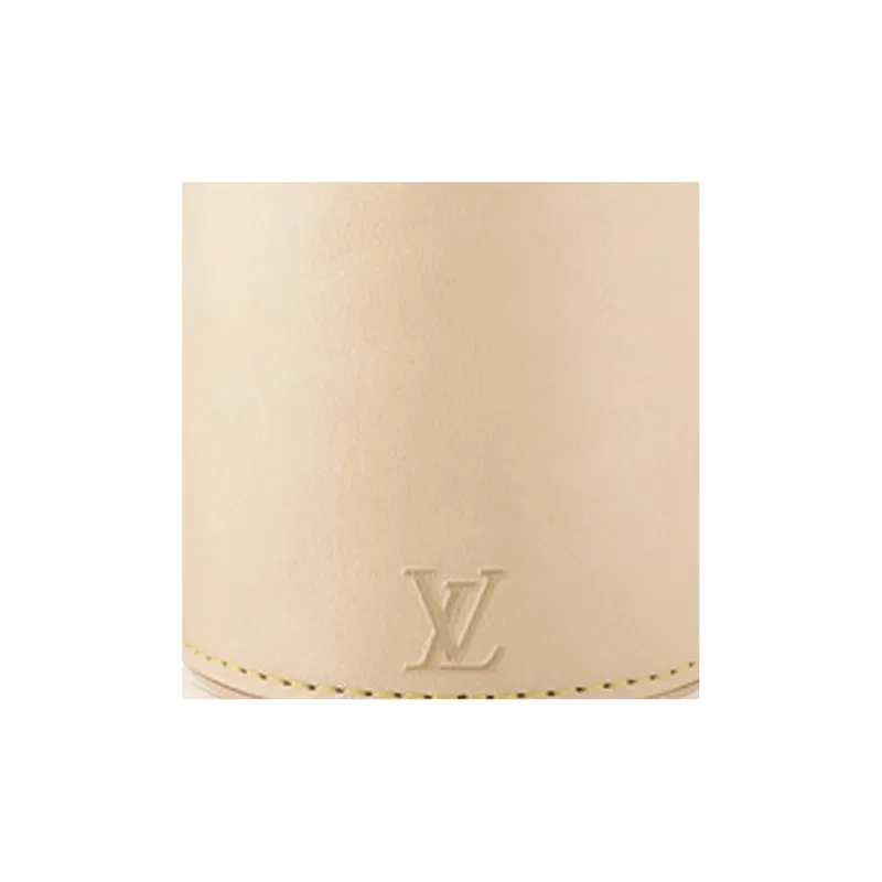 LOUIS VUITTON Leather Storage Box Women's Beige-5