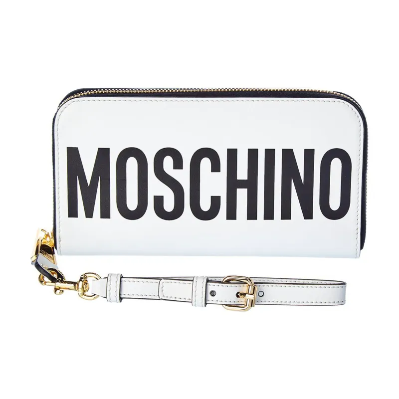 MOSCHINO Leather Wallet Women's White-2