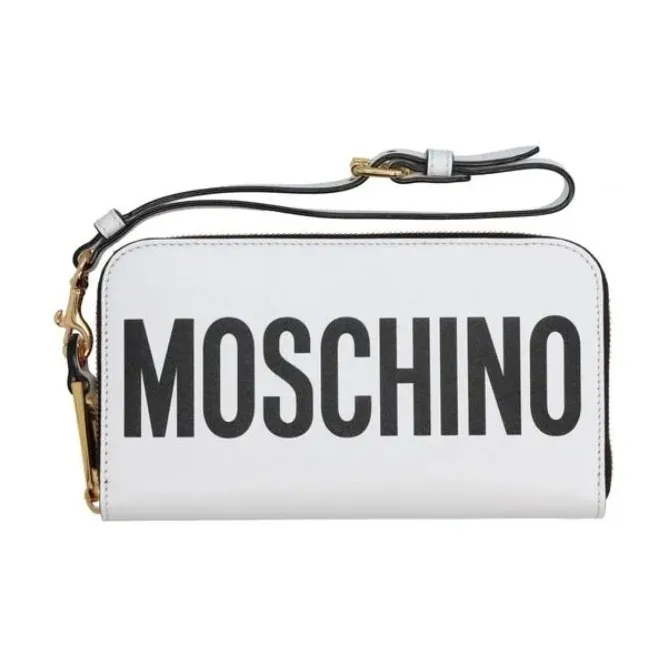 MOSCHINO Leather Wallet Women's White-1