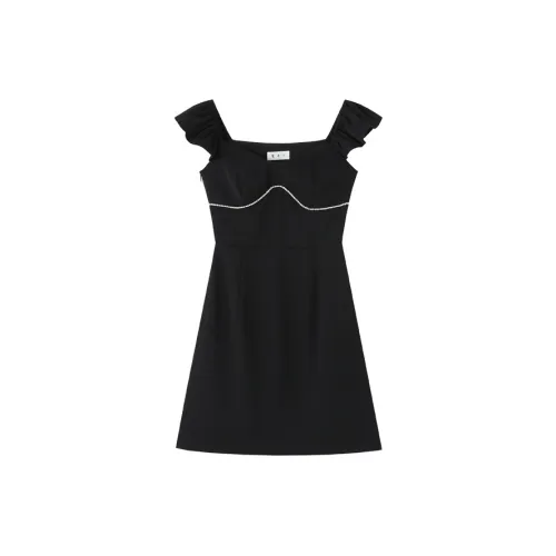 Luqingyi Short-Sleeved Dresses Women's Black