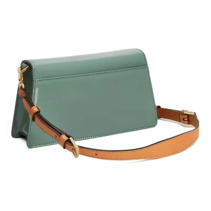 Furla Shiny Leather Crossbody Bag Shoulder Bag Women's Olive Green-2