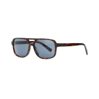 COACH Plate Frame Aviator Sunglasses Men's Tortoiseshell