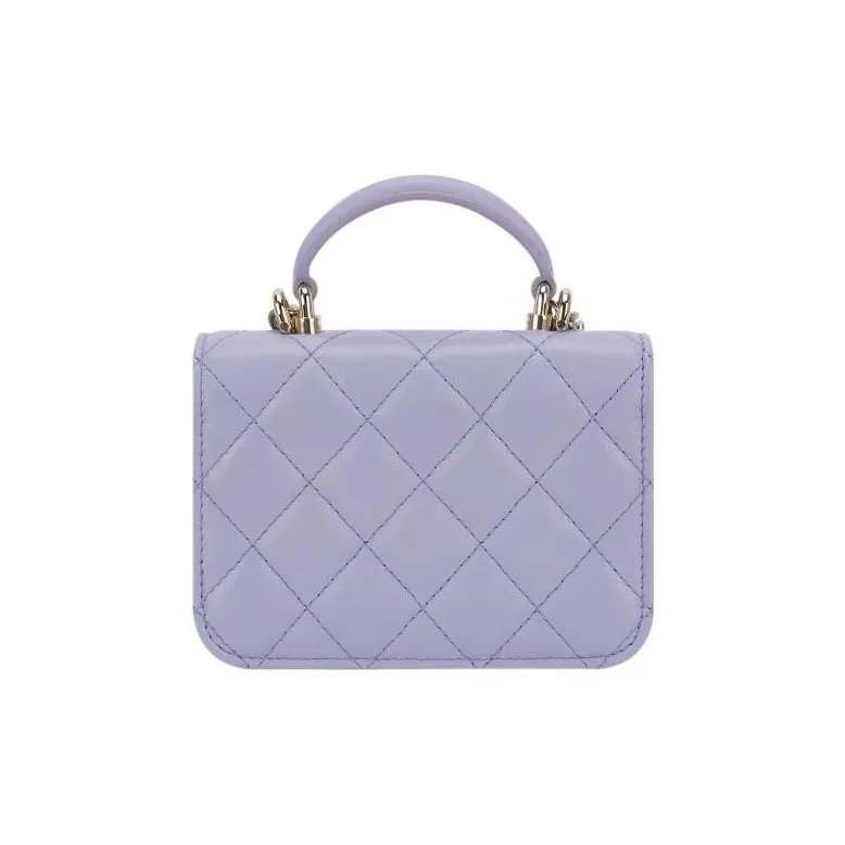 CHANEL Seamless Sheep Leather Handbag, Shoulder Bag, Crossbody Bag Regular Women's Light Purple-3