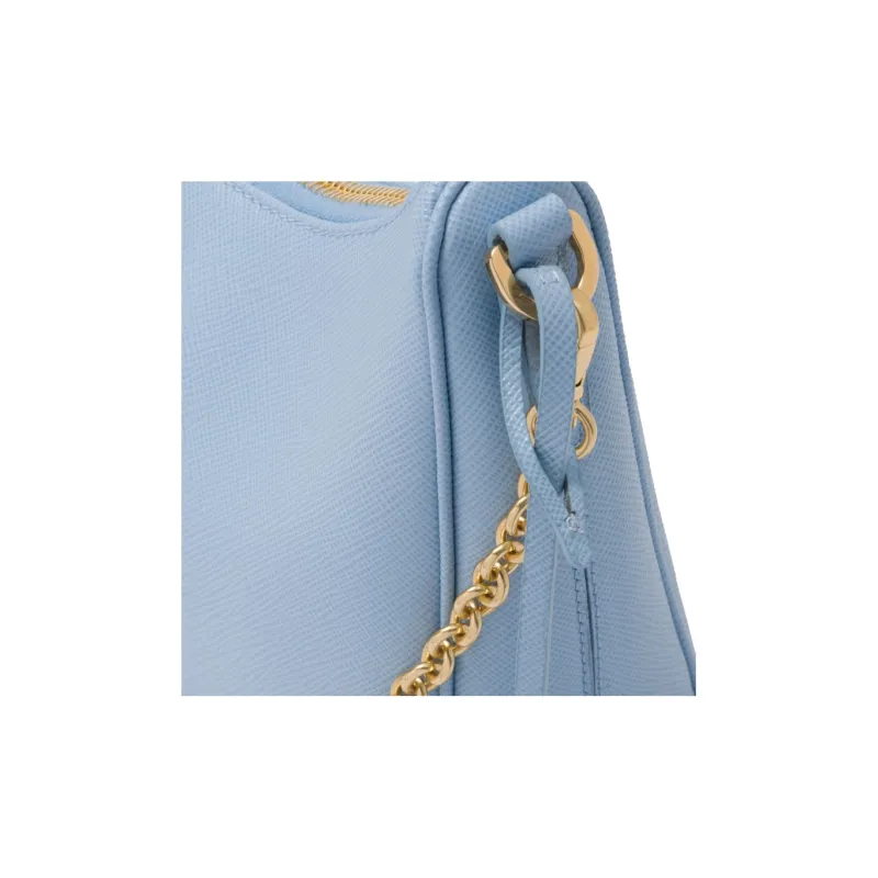PRADA Re-Edition Saffiano Leather Nylon Crossbody Bag Shoulder Bag Women's Light Blue-5