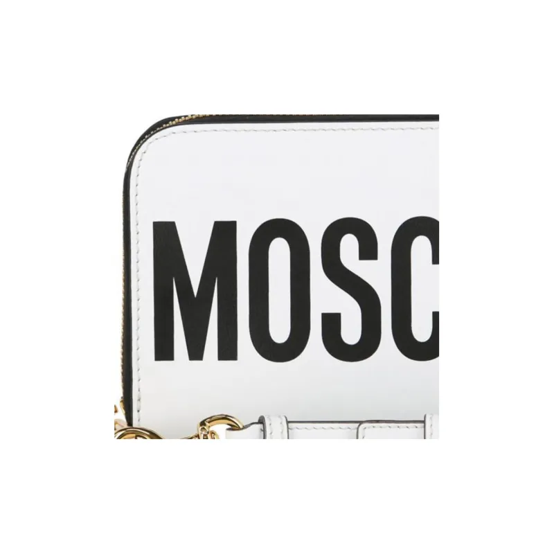 MOSCHINO Leather Wallet Women's White-5