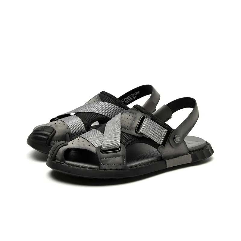 HLA Beach Sandals Men Gray/Brown-2