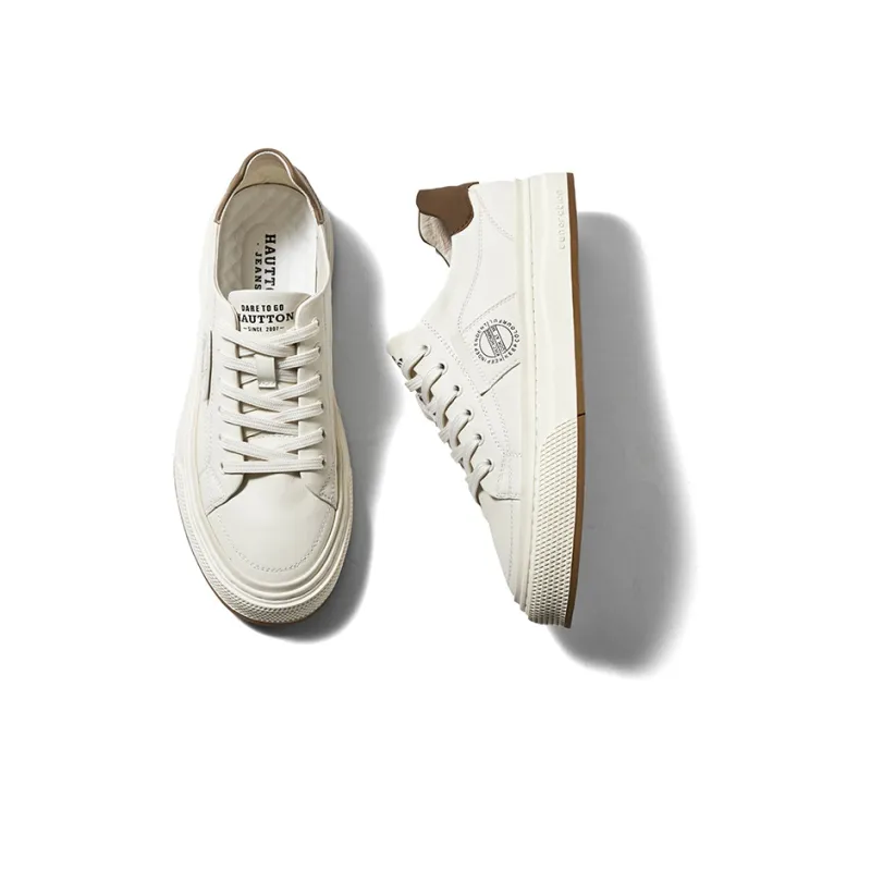 Hautton Jeans Stylish Skateboarding Shoes Men's White-4