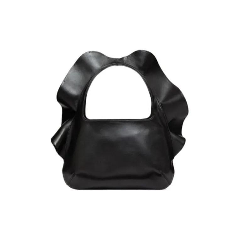 Valentino Atelier Sheepskin HOBO Bag, Shoulder Handbag Small Size Women's Black-3