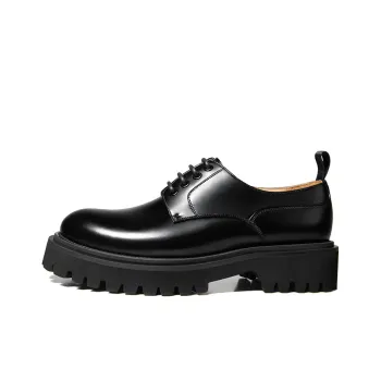 SKARO x THOM WILLS Cleanfit Shiny Big Head Derby Shoes Casual Shoes 4.8cm Men's Black