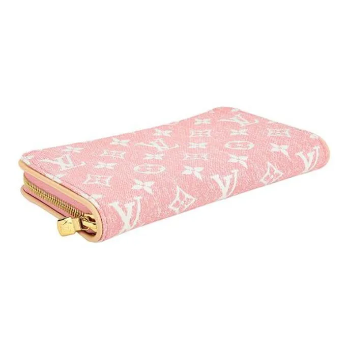 LOUIS VUITTON Zippy Wallet Denim Jacquard Pink-3